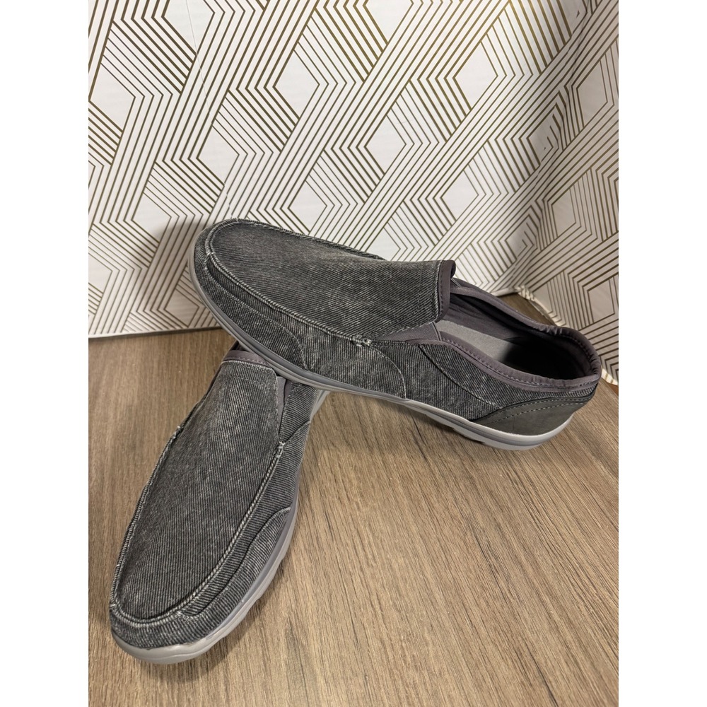 MIX NO 6 Mens Casual Slip On Denim Loafer Shoes Charcoal Gray Size 12